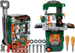 Dětský kufříkový dílenský set na kolečkách – pojízdná mini dílna