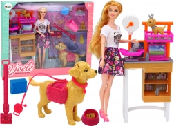 Zážitkový set s panenkou a mazlíčky – veterinární péče a grooming