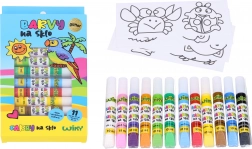 Glitrové barvy na sklo 11+1, 10 ml