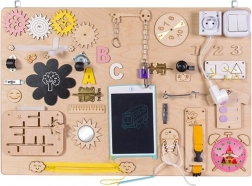 Dřevěná senzorická busy board tabule 75 × 50 cm