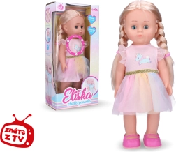Eliška chodící panenka 41 cm v růžových šatech – český obal