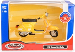 Kovový model skútru vespa 200 rally 1976 1:18 žlutý