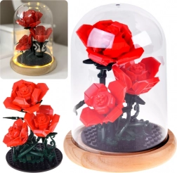 Stavebnice podsvícená růže pod kopulí, 219 dílků