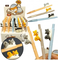 Gelové pero s figurkou pejska Shiba modrý inkoust 0,5 mm