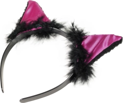 Karnevalová čelenka Kočka s ušima a peřím