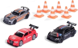 Dárková sada závodních aut SIKU – Mercedes‑AMG GT4, AUDI RS 5 Racing a BMW M4 Racing s kužely