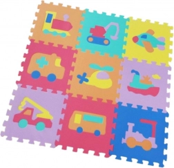 Pěnové podlahové puzzle dopravní prostředky 9 ks