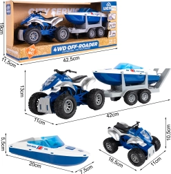 Policejní set – čtyřkolka a motorový člun 1:16