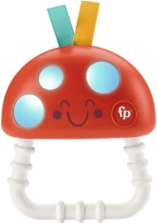 Fisher-Price kousátko a chrastítko Muchomůrka, svítící silikonové 2 v 1