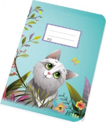 Školní sešit A5 512 s motivem kočky, linkovaný 16 mm