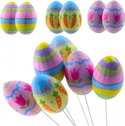 Velikonoční dekorace vajíčka na drátku 6 ks