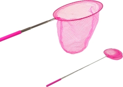 Růžová teleskopická síťka na motýly a drobné rybky 85 cm