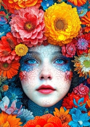 Puzzle V objetí květin 1000 dílků