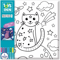 Obrázek k vybarvení s fixami – kočka