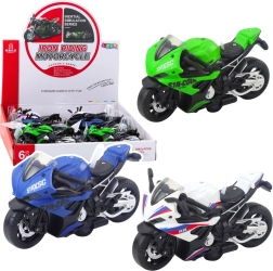 Sportovní závodní motocykl se setrvačníkem, světly a zvuky