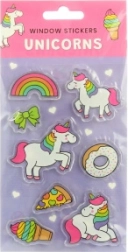 Znovupoužitelné průhledné samolepky na okno – vesmír, dinosauři a jednorožci