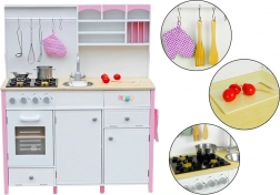 Dětská Dřevěná Kuchyňka Růžovo-Bílá Paula