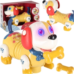 interaktivní pejsek s kostí na dotyk a světla