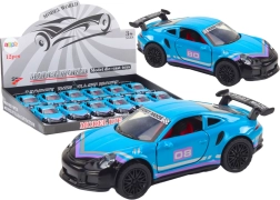 Kovové sportovní autíčko 1:32 s setrvačníkem – tyrkysové