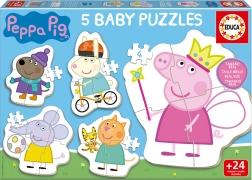 Baby puzzle Prasátko PEPPA 5v1 (3–5 dílků)