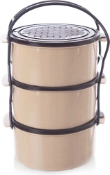 Plastová třípatrová jídlonosičová svačinová nádoba 3 × 1,5 l