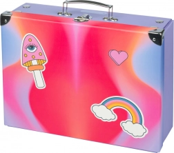 Skládací školní kufřík Duha červený