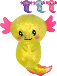 Třpytivý mačkací axolotl antistresová hračka - 1 kus