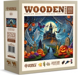 Dřevěné puzzle WOODEN CITY halloweenský hrad 1010 dílků