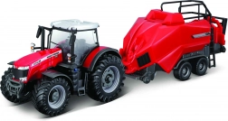 Model traktoru Massey Ferguson 8740S s lisem na balíky