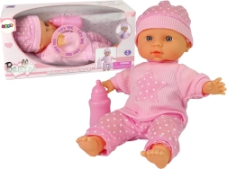Miminko panenka se zvuky a růžovou lahvičkou, 30 cm
