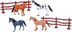 koně s ohradou – sada 4 koníků