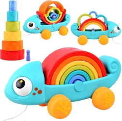 Duhový chameleon Montessori skládanka 18 m+