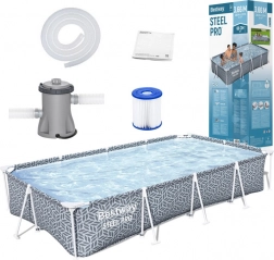 Bestway Steel Pro obdélníkový rámový bazén 366 × 201 × 66 cm se setem 7 v 1