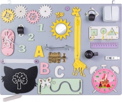 Dřevěná manipulační senzorická tabule 50 × 37,5 cm, šedá