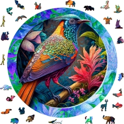 Barevný pták puzzle z dřevěných dílků 505 ks