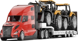 Siku Super tahač Volvo VNL 860 s návěsem a traktory JCB