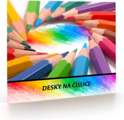Desky na číslice pro prvňáčky Pastelky