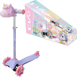 EVO Light Up Mini Cruiser dětská tříkolová koloběžka s LED kolečky Jednorožec