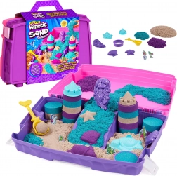kinetic sand mermaid palace – přenosná sada s třpytivým pískem a doplňky 934 g