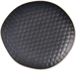 Keramický dezertní talíř TEA TIME 16,5 × 15 cm, černý