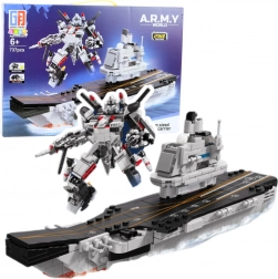 Konstrukční stavebnice letadlová loď a robot 2v1, 737 dílků