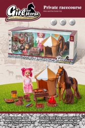 Hrací set s koníkem, panenkou a doplňky