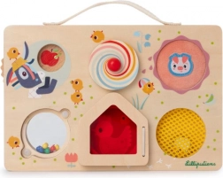 Lilliputiens dřevěný panel s aktivitami - dobrodružství na farmě
