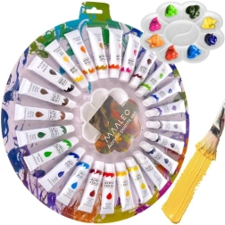 Akrylové barvy 24×12 ml s paletou MAALEO