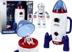 Otevírací vesmírná raketa se světly a zvuky s kosmonauty a vozítkem