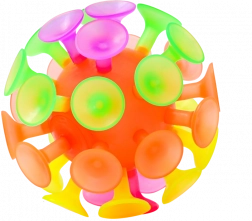 Sporto míček s přísavkami a světlem 10 cm