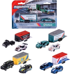 Majorette racing deluxe přívěsy – sada 2 aut a přívěsu 1:64
