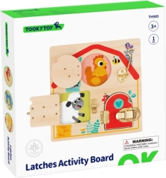 dřevěná aktivity deska se zámečky