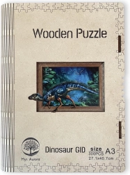 Dřevěné puzzle dinosaurus A3 svítící ve tmě