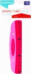 Růžové plastové pravítko 15 cm